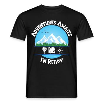 Adventures Awaits Blue I'm Ready - Men's T-Shirt - black - Front - AI Model Male 178 light (178cm)