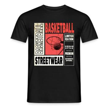 Basketball Basketballer Korb Dunking Vintage Retro - Männer T-Shirt - Schwarz - Vorne - AI Model Male 178 light (178cm)