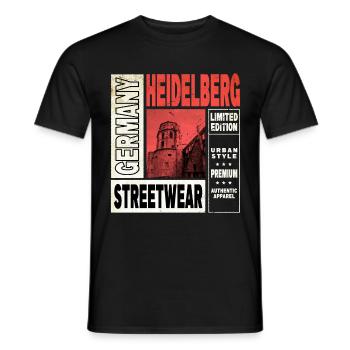 Heidelberg Deutschland Stadt Skyline Heimat Liebe - Männer T-Shirt - Schwarz - Vorne - AI Model Male 178 light (178cm)