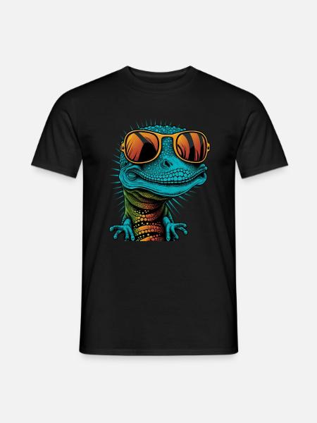 Cool Gecko - Männer T-Shirt - Schwarz
