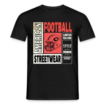 American Football Helm Vintage Retro USA Sport - Männer T-Shirt - Schwarz - Vorne - AI Model Male 178 light (178cm)