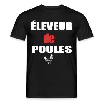 Éleveur De Poules Meilleur Fermier Humour - T-shirt homme - noir - Devant - AI Model Male 178 light (178cm)