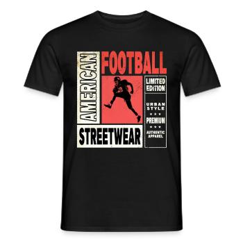 Joueur de football américain Vintage Retro USA Sport - T-shirt homme - noir - Devant - AI Model Male 178 light (178cm)