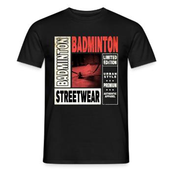 Badminton Federball Sport Spieler Vintage Retro - Männer T-Shirt - Schwarz - Vorne - AI Model Male 178 light (178cm)