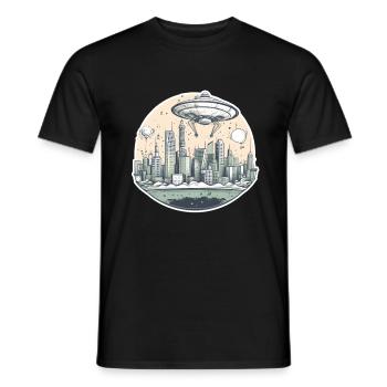 Alien Ufo Invasion - Männer T-Shirt - Schwarz - Vorne - AI Model Male 178 light (178cm)