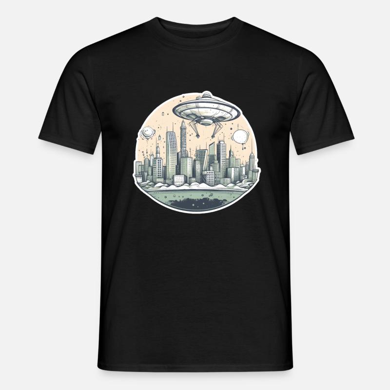 Alien Ufo Invasion - Männer T-Shirt - Schwarz