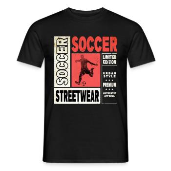 Joueur de football Joueur de football Fan Club sportif - T-shirt homme - noir - Devant - AI Model Male 178 light (178cm)
