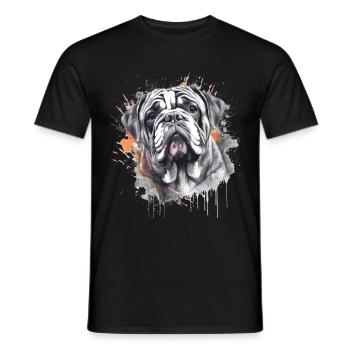 Englische Bulldogge - Männer T-Shirt - Schwarz - Vorne - AI Model Male 178 light (178cm)