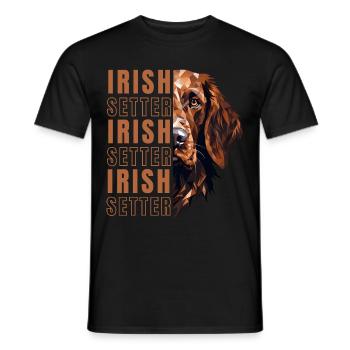 Irish Setter Lover Geometry - Men's T-Shirt - black - Front - AI Model Male 178 light (178cm)