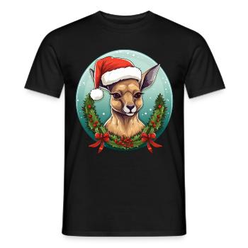 Noël kangourou - T-shirt homme - noir - Devant - AI Model Male 178 light (178cm)