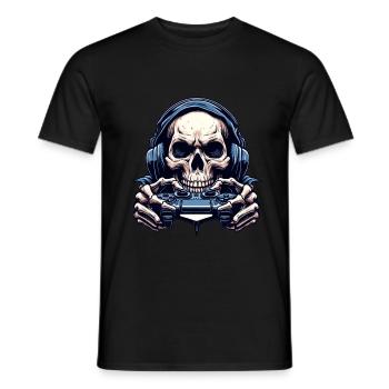 Skelett mit Gamecontroller. Design für Gamer - Männer T-Shirt - Schwarz - Vorne - AI Model Male 178 light (178cm)