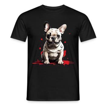 CHIEN BOULEDOGUE FRANÇAIS - T-shirt homme - noir - Devant - AI Model Male 178 light (178cm)
