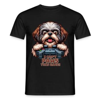 Dog gamers, Dog game freak shih tzu - T-shirt homme - noir - Devant - AI Model Male 178 light (178cm)