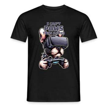 Hunde, Französische Bulldogge Videospiel VR-Brille - Männer T-Shirt - Schwarz - Vorne - AI Model Male 178 light (178cm)