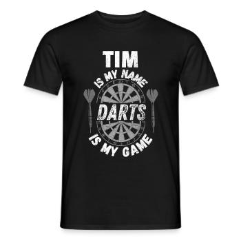 Personalisiertes Dart-Geschenk, Design für Dartspieler - Männer T-Shirt - Schwarz - Vorne - AI Model Male 178 light (178cm)