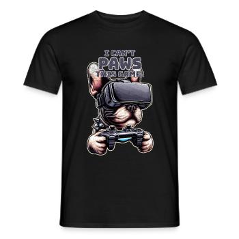 Hunde, Französische Bulldogge Videospiel VR-Brille - Männer T-Shirt - Schwarz - Vorne - AI Model Male 178 light (178cm)