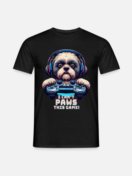 Game nerds, Shih Tzu doggy lovers - Men's T-Shirt - black