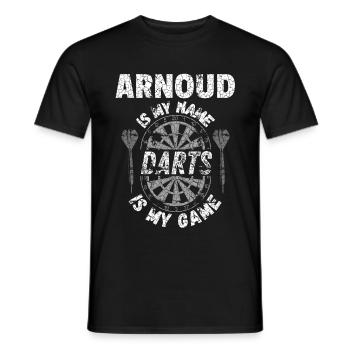 T-shirt de fléchettes personnalisé pour Arnoud - T-shirt homme - noir - Devant - AI Model Male 178 light (178cm)