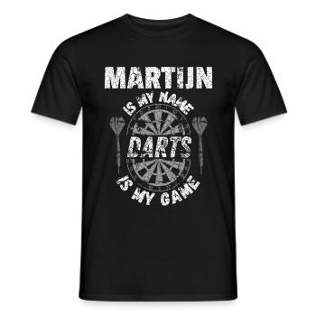 Personalisiertes Dartshirt Martijn - Männer T-Shirt - Schwarz - Vorne - AI Model Male 178 light (178cm)