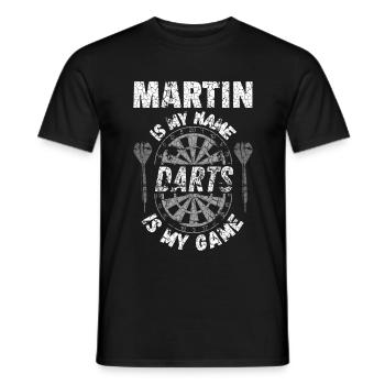 Darts fans and players named Martin - Men's T-Shirt - black - Front - AI Model Male 178 light (178cm)