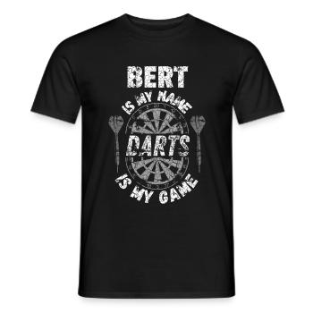 Personalised Darts T-Shirt for Bert - Men's T-Shirt - black - Front - AI Model Male 178 light (178cm)