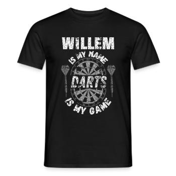 T-shirt de fléchettes personnalisé pour Willem - T-shirt homme - noir - Devant - AI Model Male 178 light (178cm)