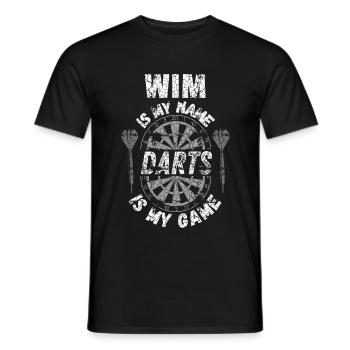 T-shirt de fléchettes personnalisé pour Wim - T-shirt homme - noir - Devant - AI Model Male 178 light (178cm)