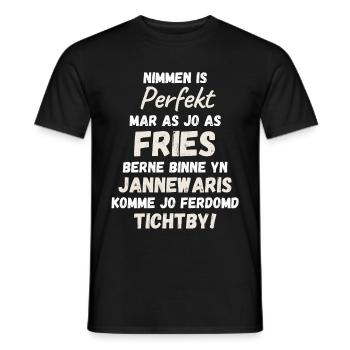 Born in Friesland in January birthday shirt - Men's T-Shirt - black - Front - AI Model Male 178 light (178cm)