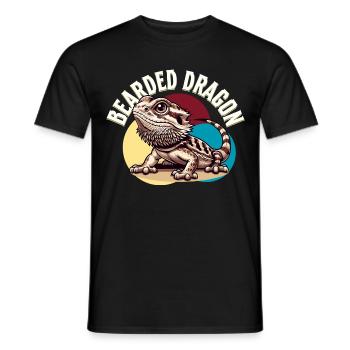 Bartagame Bartagamen Bearded Dragon - Men's T-Shirt - black - Front - AI Model Male 178 light (178cm)