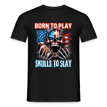 Crâne agressif pour le football américain - T-shirt homme - noir - Devant - AI Model Male 178 light (178cm)