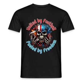 Aggressive Skull for American Football - Men's T-Shirt - black - Front - AI Model Male 178 light (178cm)