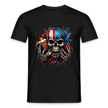 Crâne agressif pour le football américain - T-shirt homme - noir - Devant - AI Model Male 178 light (178cm)