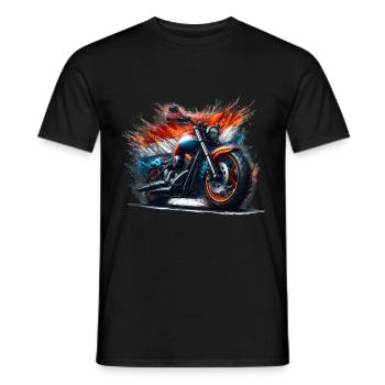 Dutch colors motorcycle shirts, motorcycle - Men's T-Shirt - black - Front - AI Model Male 178 light (178cm)