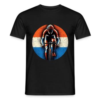 Dutch Cycling jersey design NL flag cyclist - Men's T-Shirt - black - Front - AI Model Male 178 light (178cm)