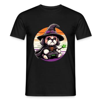 De jolies chemises d’Halloween Shih Tzu pour les amoureux des chiens - T-shirt homme - noir - Devant - AI Model Male 178 light (178cm)