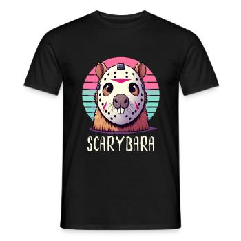 Funny Horror theme Australian Capybara - Men's T-Shirt - black - Front - AI Model Male 178 light (178cm)