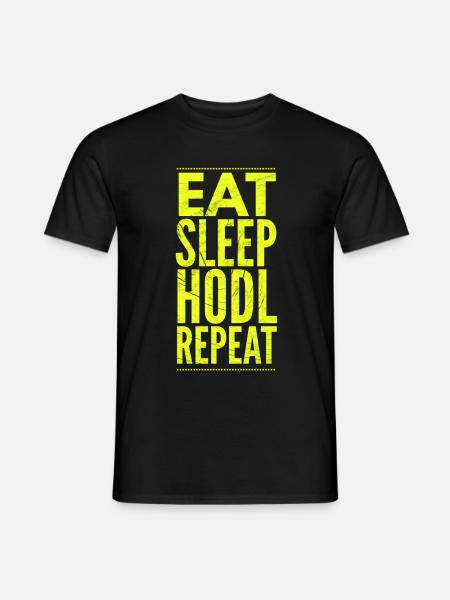 Eat Sleep HODL Repeat – Perfect voor Crypto Trader - T-shirt herr - svart