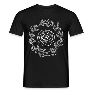 Weiß gekrönte Blume - Männer T-Shirt - Schwarz - Vorne - AI Model Male 178 light (178cm)