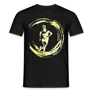 Running Marathon Man - Men's T-Shirt - black - Front - AI Model Male 178 light (178cm)