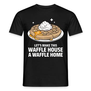 Gaufres Bonbons pour le petit-déjeuner - T-shirt homme - noir - Devant - AI Model Male 178 light (178cm)