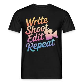 Filmemacher Filmregisseur Kameramann Film - Männer T-Shirt - Schwarz - Vorne - AI Model Male 178 light (178cm)