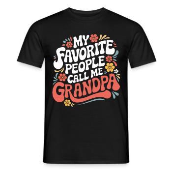 Papy Grand-père Famille Fête des pères - T-shirt homme - noir - Devant - AI Model Male 178 light (178cm)
