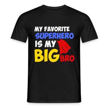 Mon super-héros préféré est mon grand frère - T-shirt homme - noir - Devant - AI Model Male 178 light (178cm)