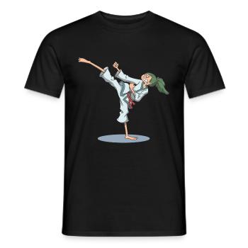 Pied de karaté coup de pied - T-shirt homme - noir - Devant - AI Model Male 178 light (178cm)