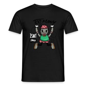 Hey! Get This Unique Detailed Tee Saying Too Many - Men's T-Shirt - black - Front - AI Model Male 178 light (178cm)