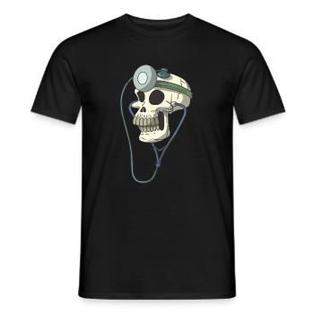 Crâne crâne squelette docteur docteur lampe frontale - T-shirt homme - noir - Devant - AI Model Male 178 light (178cm)