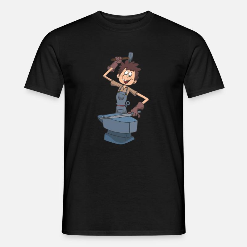 Schmied Amboss Hammer - Männer T-Shirt - Schwarz