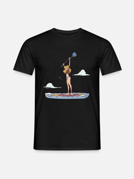 Standup Paddle Sportlerin - Männer T-Shirt - Schwarz