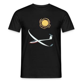 Pilote de planeur glissant au soleil - T-shirt homme - noir - Devant - AI Model Male 178 light (178cm)