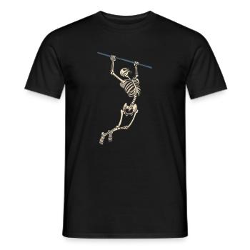 Skelett an der Klimmzugstange Fitness Sport - Männer T-Shirt - Schwarz - Vorne - AI Model Male 178 light (178cm)